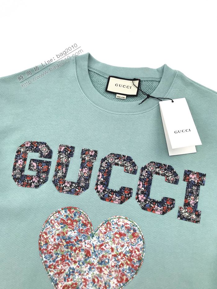 Gucci男裝 古奇2020秋冬新款愛心貼飾衛衣 大毛圈牛肚衛衣 男女同款  ydi3190
